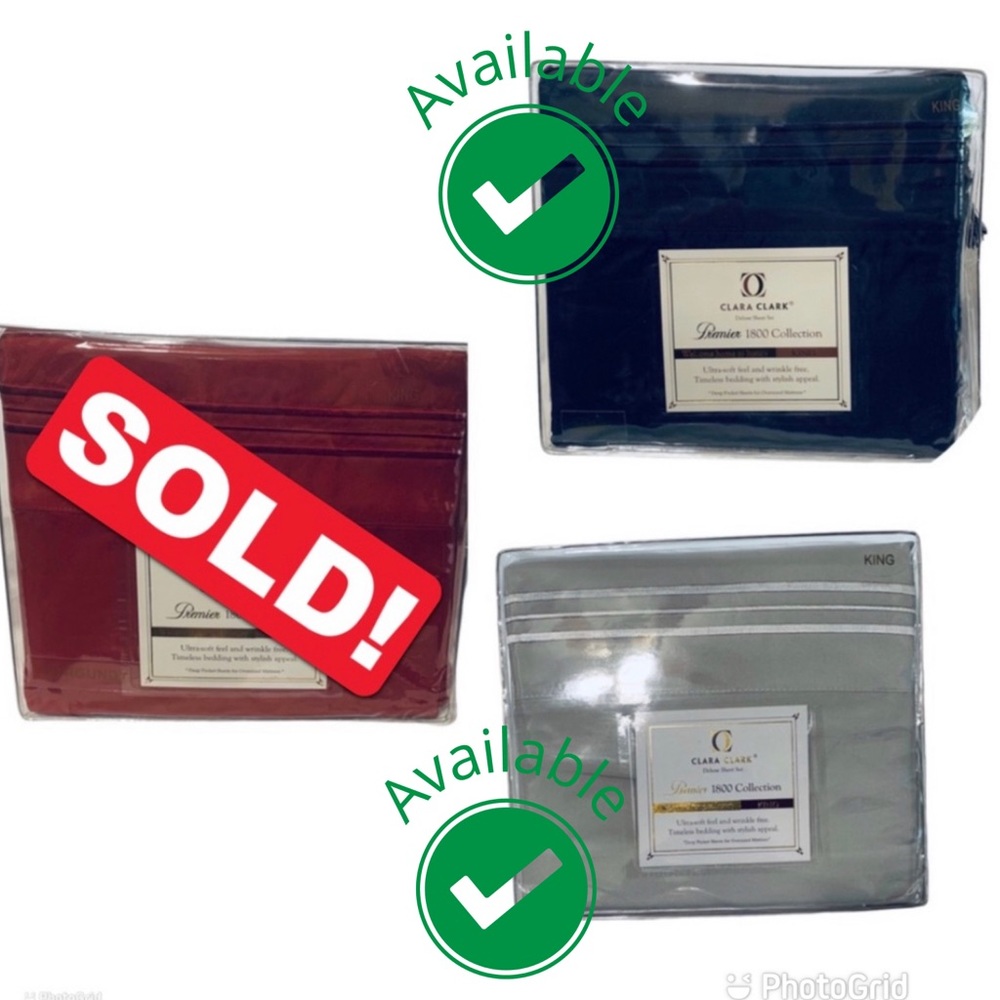 Oversized King Bed Sheets With Embroidered Trim. Pick your color. New in Pkg.